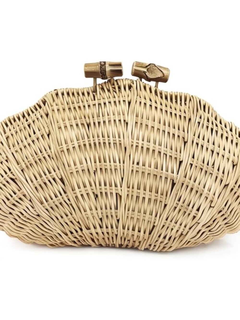 Handwoven Shell Rattan Clutch for Women Summer Beach Straw Bags Sea Shell Clutch